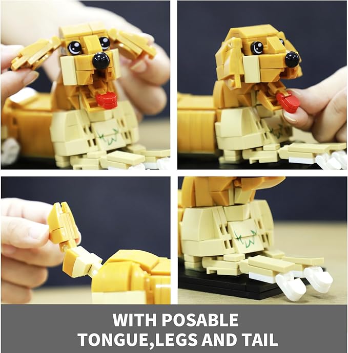 KAZI Adorable Dogs Building Toy Set,Dog Gifts for Animal-Lovers,Ideas Goldren Retriever Dog Building Set for Girls Boys,Creative Buildable Toys for Kids 8+,Party Favors,Gifts for Halloween Christmas