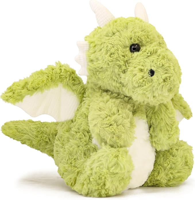 Soft Dinosaur Stuffed Plush Pillow, Adorable Green Dragon Plush Toy and Birthday Presents for Kids, Adults and Collectors(Green/11.8in)