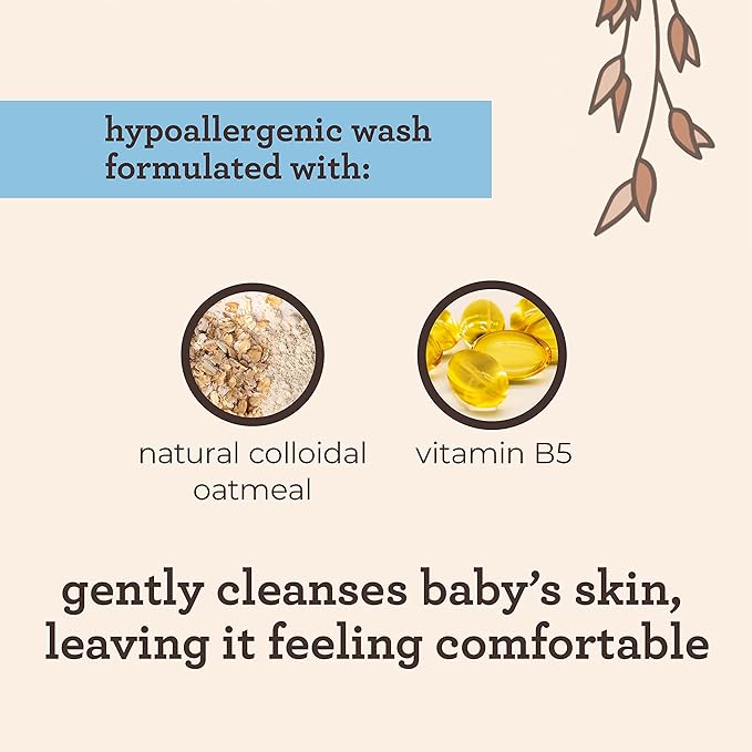 Aveeno Baby Cleansing Therapy Moisturizing Baby Body Wash with Natural Oatmeal & ProVitamin B5, Gentle Tear-Free Baby Bath Wash for Sensitive & Eczema-Prone Skin, Hypoallergenic, 8 oz (Pack of 12)