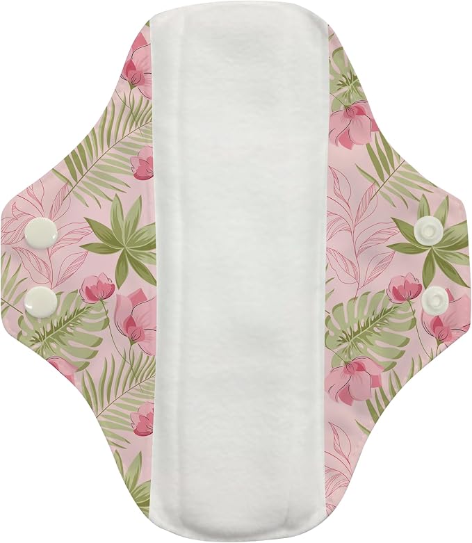 Charlie Banana - Reusable Feminine Pads Liner 3 Pack with Pouch | Washable Menstrual Pads for Light Absorbency | Pink Forest