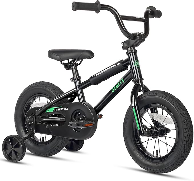 12 14 16 18 Inch Kids Bike BMX Style Bicycle with Training Wheels Coaster Brake for 2-10 Years Old Toddlers Boys Girls Multiple Colors