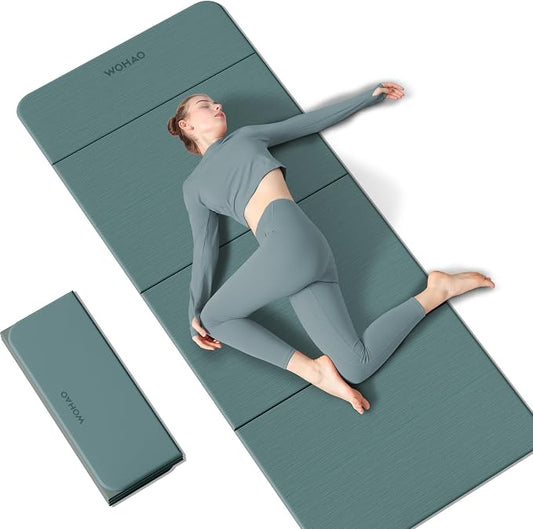 7-Fold Yoga Mat 70"x24" - 1/2 Inch Thick Folding Exercise Mat, Compact Non-Slip TPE Mat for Travel, Storage, Yoga & Home Gym, Lightweight & Portable