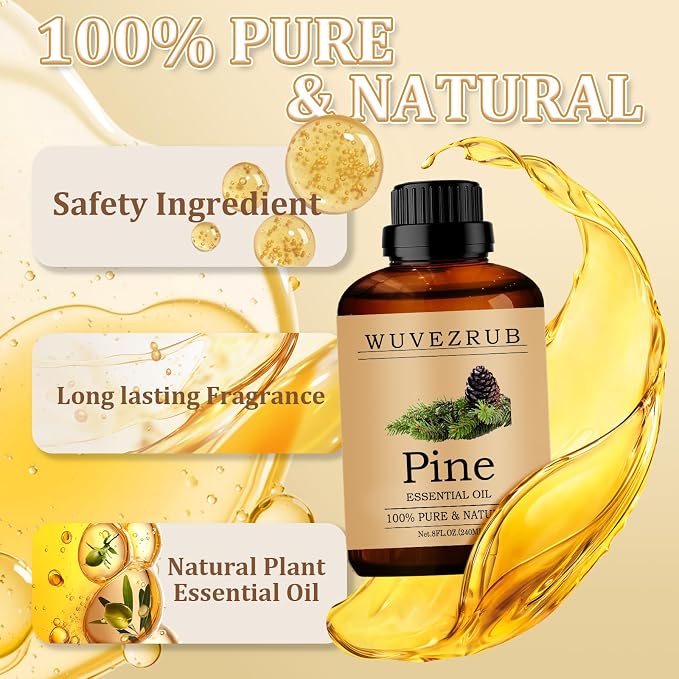Pine Essential Oil 240ML - 100% Pure and Natural Oils for Aromatherapy Diffuser - 8 Fl Oz/Pine