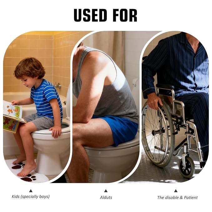 Toilet Pee Splash Guard – Urine Deflector Blocks Leaks Center Strap with Built-in O-Ring | Comfortable Pee Shield for Toddlers, Potty Training & Elderly | Fits Most Toilet Seats (1, 11.4x6.3inch)