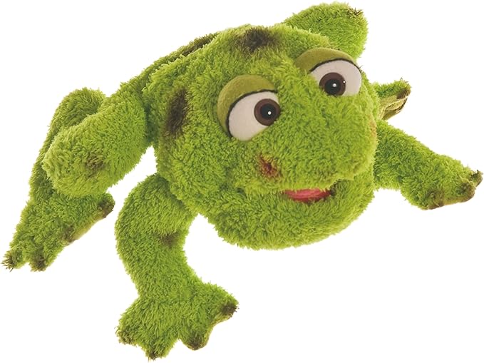 Living Puppets - Dennis The 10-Inch Green Frog, Plush Hand Puppet for Boys and Girls