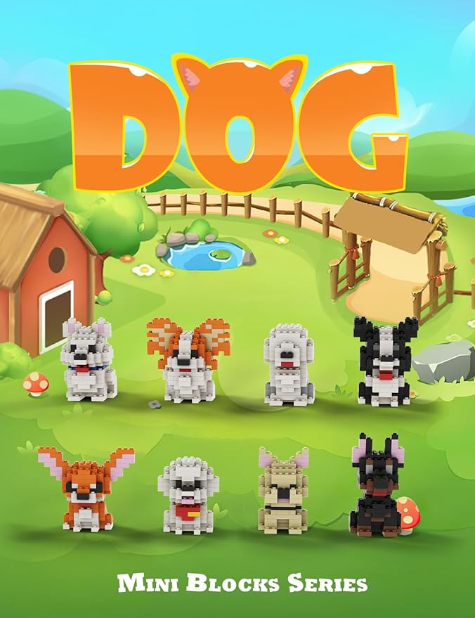 SEMKY Micro Mini Blocks Dog Series 8 in 1 Animal Model Set,(1002Pieces) -Building and Pet Toys Gifts for Kid