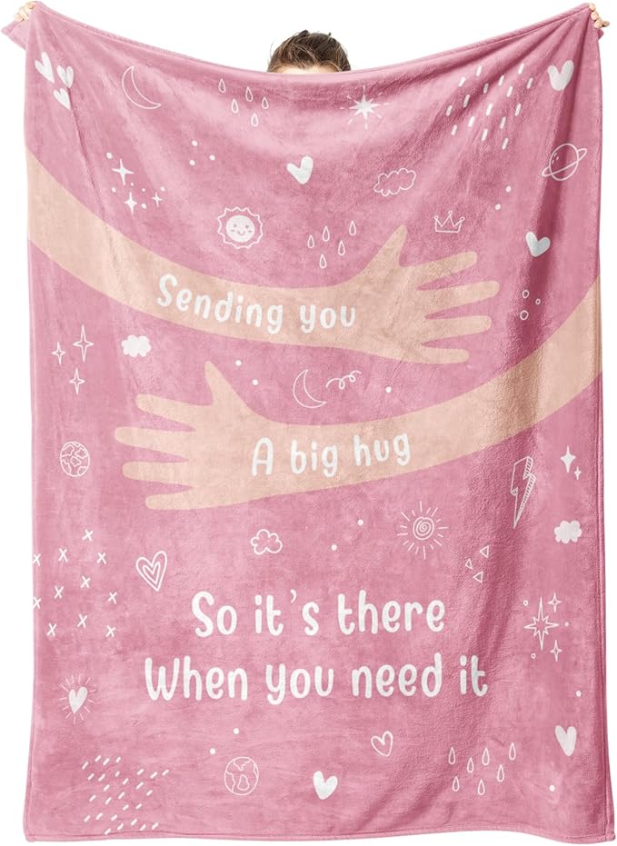 Get Well Gifts for Women, Hug/Healing Blanket | Thinking of You/Breast Cancer/Sympathy/After Surgery Gifts for Friends, Sister, Coworkers, Soft Throw Blankets 60'' x 80''