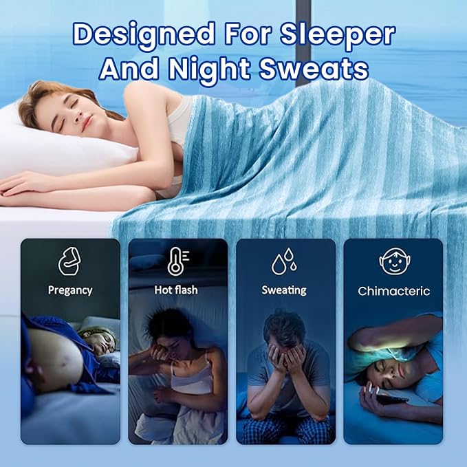 Cooling Blanket for Hot Sleepers Cold Summer Blanket Throw 90"x90" | Cold Summer Bed Blanket Keeps Cool for Night Sweats, Soft Lightweight Breathable Sofa Blankets for Kid Adults