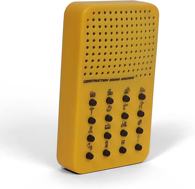Construction Noisemaker with 16 Sounds, Whistles, Horns, and Engine Noises, Portable Electronic Sound Maker Construction Themed Sound Board For Kids With 16 Effects, Birthday Noise Maker Toy Gift