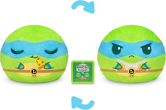 TeeTurtle Teenage Mutant Ninja Turtles 6" Reversible Plushie - Leonardo - Cute Kawaii Soft Stuffed Animal