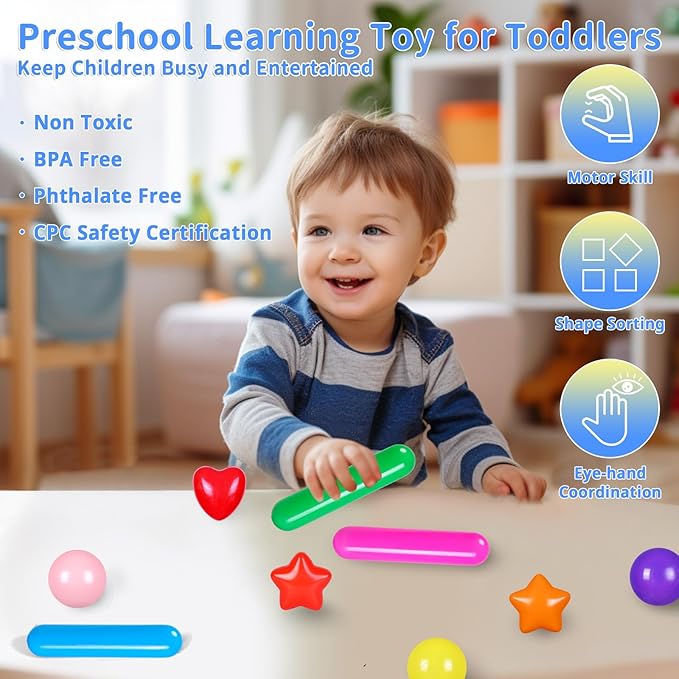 STARBOLO Ball Pit Balls for Toddlers - Colorful 100 Ball Pit Balls Crush Proof Plastic Toy Balls for Toddlers Ball Pits, Ball Pit Play Tent, Baby Pool Water Toys(Rainbow Colors)
