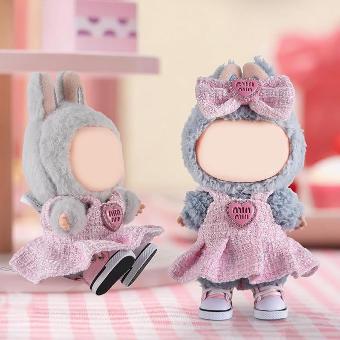 New Version Doll Shoes, 1 Pair Premium Pink Canvas Shoes, Perfect Match for bubu Clothes, Shoes for 15&17cm Doll Accessories