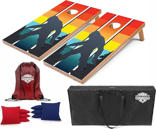 World Series of Cornhole Regulation Size Cornhole Boards - Lightweight & Durable All-Wood Construction | Backyard Bean Bag Toss Set | Outdoor Game for Tailgates & BBQs