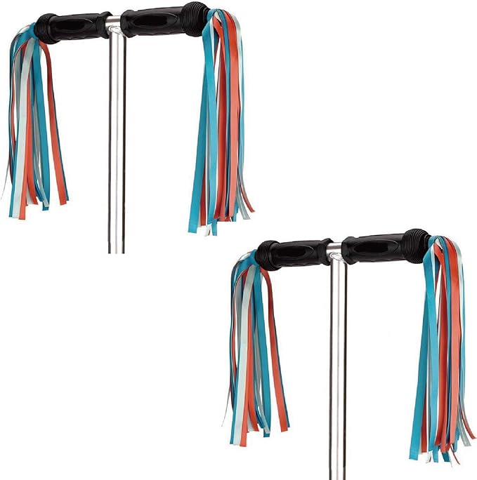 Colorful Bike Streamers Girls Boys Kids Bicycle Tassel Ribbon Handlebar Scooter Streamer 2 Pairs 18 Bands