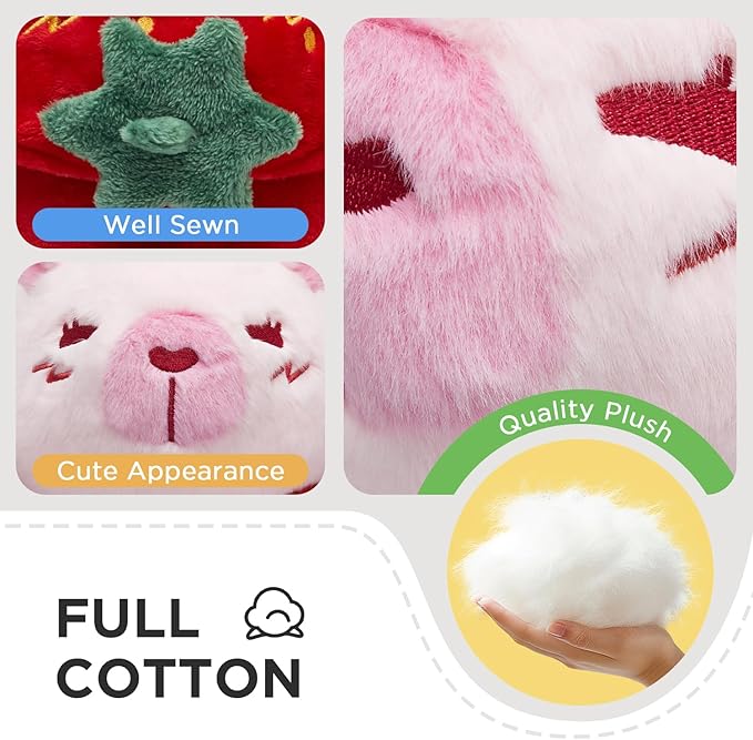 OLAOLA Strawberry Capybara Plush 12.6 Inch Pink Capybara Stuffed Animals Plush Toy Soft Doll Pillow for Kids Adults