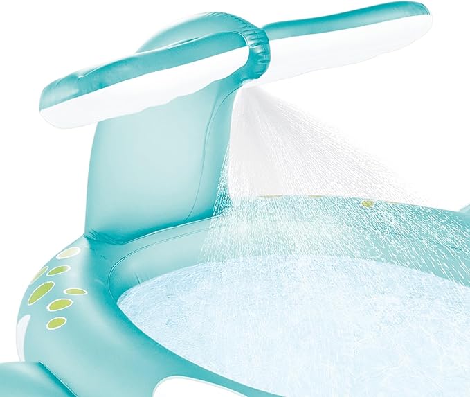 Intex 57440EP Inflatable Whale Spray Kiddie Pool for Kids 2+, 79" x 77" x 36" - Small Blow-Up Splash Pool & Sprinkler, Backyard Toddler Play Center