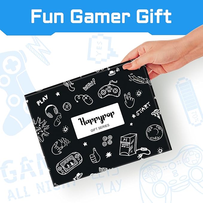 Gamer Gifts for Men - Gamer Stocking Stuffers for Teen Boys, Video Game Socks with Greeting Card and Keychain