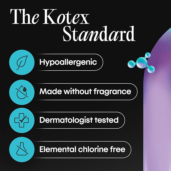 Kotex BioCare Ultra Thin Pads with Wings, Heavy Absorbency, 24 Count (Packaging May Vary)