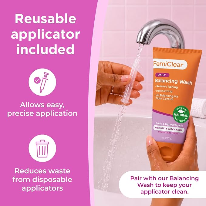 FemiClear BV & Yeast Infection Protection Cream, 0.5 Oz | Helps Control Odor & Discharge, Soothing & Moisturizing Feminine Care with Hyaluronic Acid, Natural & Organic Ingredients