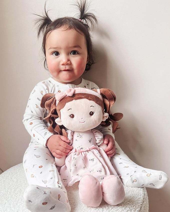 Soft Baby Doll Toys (16''), My First Baby Rag Doll for 1 Year-Old Girl Birthday Gift, Christmas Plush Toys Gift for Toddler Kids Infants -Princess Breeze