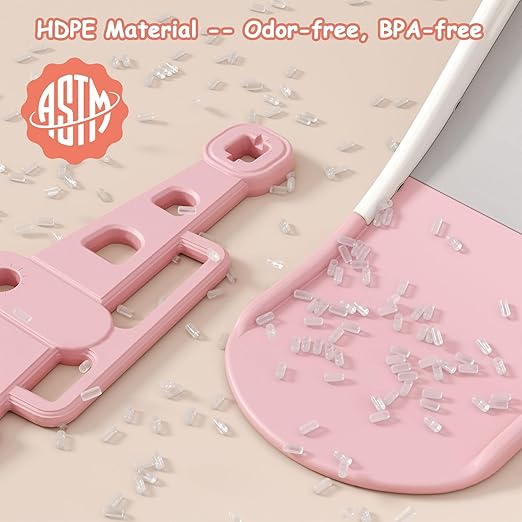 BIERUM Toddler Swing and Slide Set - 6 in 1 Baby Slide for Toddlers Age 1-2, with Basketball Hoop, Soccer and Golf Game, Indoor Outdoor Toddler Playset Pink