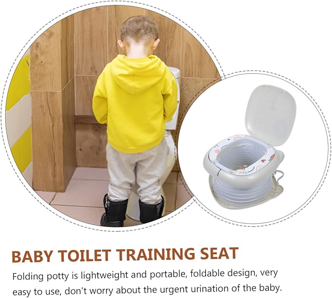 Portable Folding Travel Potty for Boys and Girls Toilet Training Seat with Storage Bag for Camping and Car Trips