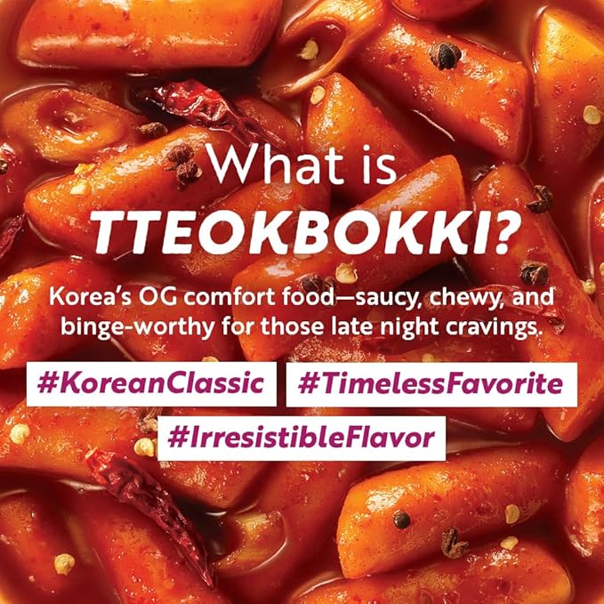 Spicy Cup Tteokbokki Instant Rice Cakes Korean – [Mala (Tingly Sichuan Spice) | Pack of 6] – Ready in 3 Minutes | Gluten-Free, Chewy, Quick & Easy Meal | Street Food Snack | 0 Cholesterol/ 0 Trans Fat - O’food