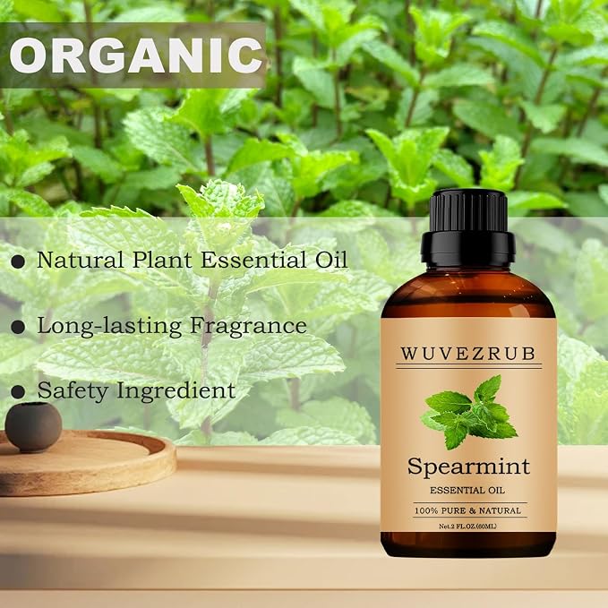 Spearmint Essential Oils 60ML, 100% Pure and Natural Essential Oil for Aromatherapy Diffuser - 2 Fl Oz/Spearmint