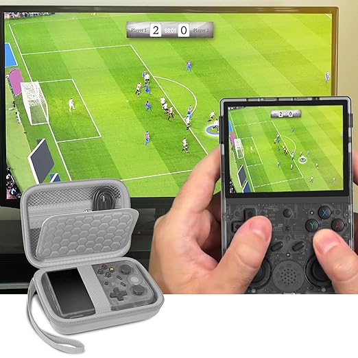 PAIYULE Travel Case Compatible with RG353V/ RG353VS/ R36S Retro Handheld Game Console, Handheld Emulator Storage Holder Organizer, Android Game Console Carrying Bag (Grey) (Box Only)