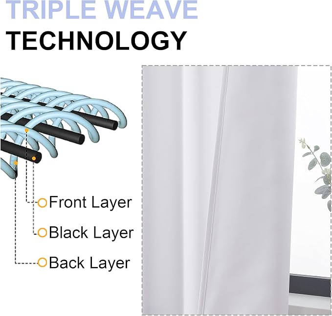 Simplebrand Ava Pure White Curtains 30 Inches Long 2 Panels, Light Filtering Half Window Rod Pocket Privacy Short Curtains, Thermal Insulated Curtain Tiers for Kitchen Bathroom Shades, W30 x L30 Inch