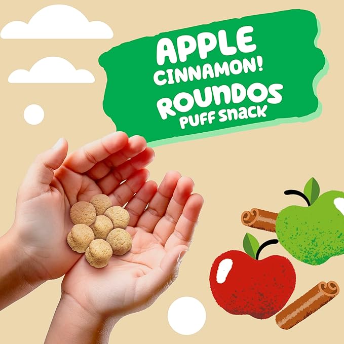 Get'ems! from Gerber, Snacks for Kids, Apple Cinnamon Roundos Puffs, Made with Whole Grain Quinoa, Calcium to Support Strong Bones - 5 pack
