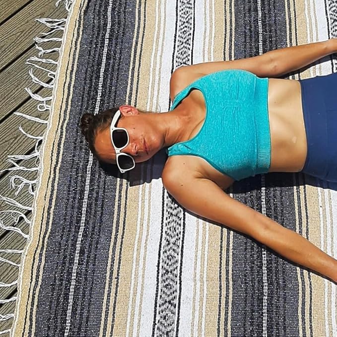 Open Road Goods Bulk Falsa Blankets - Handwoven Authentic Mexican Falsa - Great for Weddings, Yoga, Beach, Picnics, or Mexican Throw! (Tan, 15 Pack)