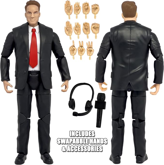 Ultimate Commentator Announcer with Deluxe Articulation for WWE & AEW Wrestling Action Figures