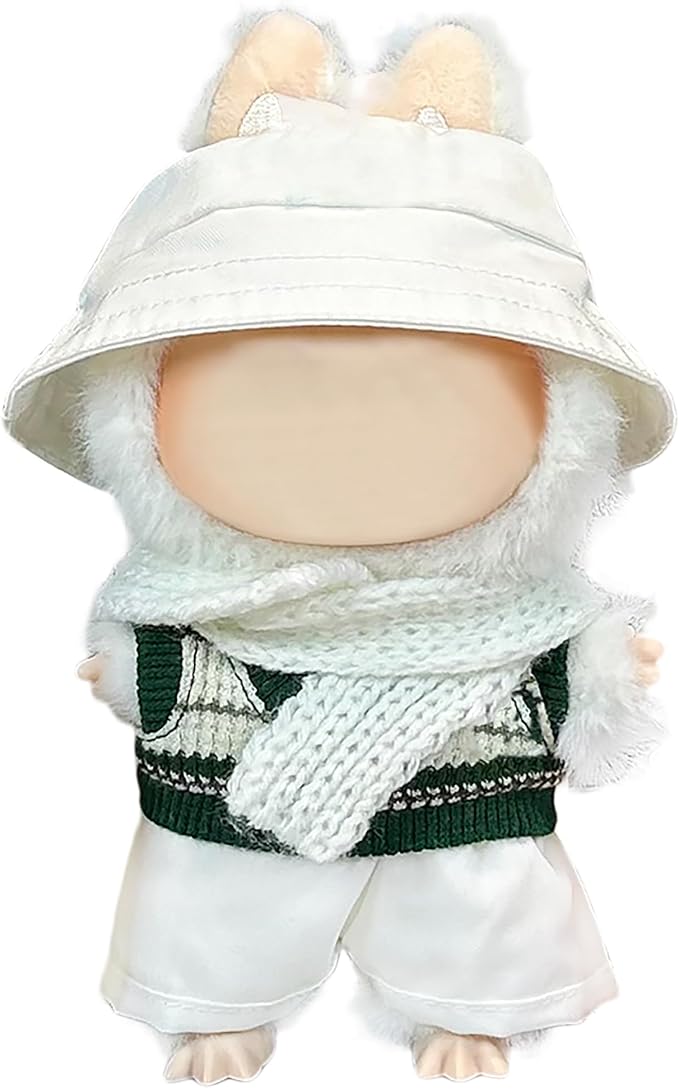 Clothes Fit for 17CM Doll, Fashion Doll Clothes Outfit Set Cute Theme Designer Toys Dress Accessories for Collector Fans Display (Gold V White)