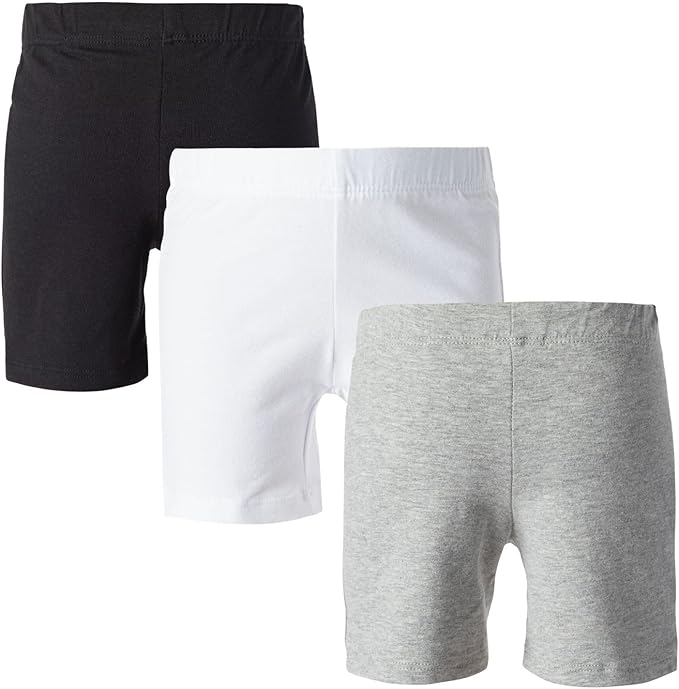 Girl's Cotton Bike Shorts, Cartwheel, Dance Shorts - 3 Pack
