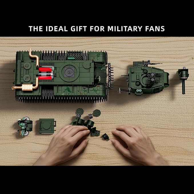 39027 WW2 KV-2 Heavy Tank Building Blocks Set, 2235 Pcs MOC Creative Modular Tank Bricks, Ideal Gift for Military Enthusiasts, Historical Collection Model for Teens and Adults