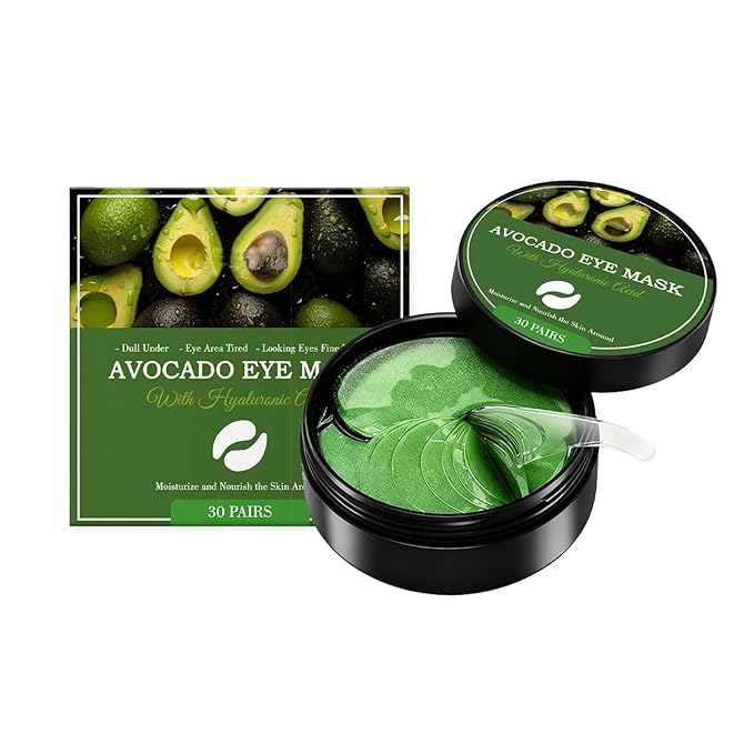 Grospe Avocado Eye Mask,Hyaluronic Acid Moisturizing Eye Mask,Moisturizes And Fills The Skin Around The Eyes,Daily Care Eye Makeup Is More Comfortable