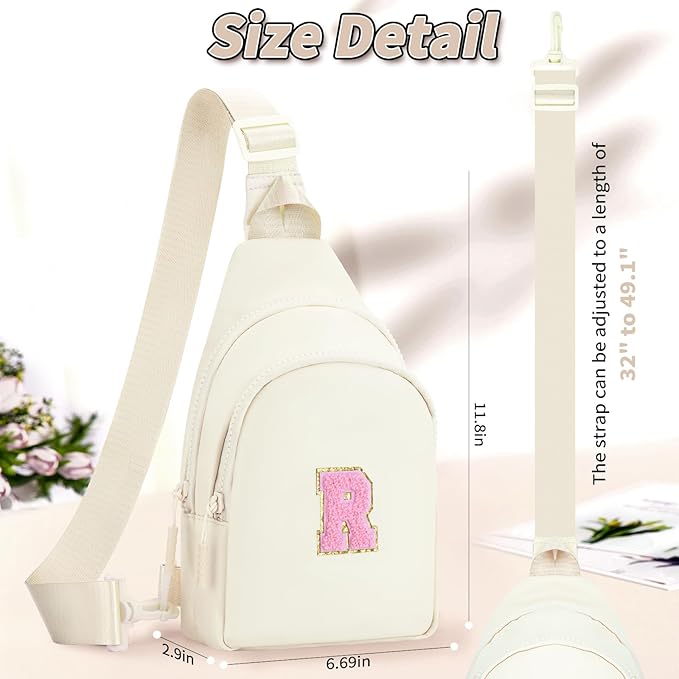 Birthday Gift for 5 6 7 8 9 10 11 12 13 14 15 16 Year Old Girls Fanny Pack Crossbody Bags for Women,Cute Trendy Stuff - Cream,R