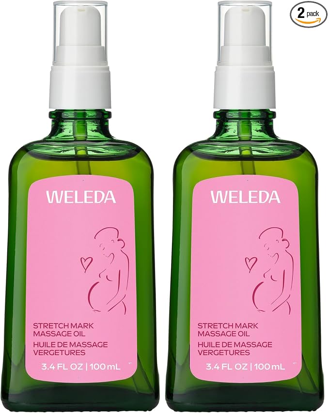 Weleda Stretch Mark Pregnancy Massage Oil,3.4 Fluid Ounce,Plant Rich Oil with Vitamin E,Sweet Almond,Jojoba and Arnica Oils,(Pack of 2)