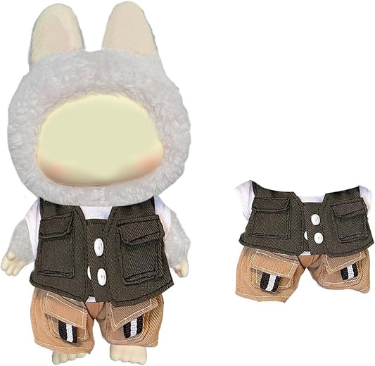 Clothes Set, Compatible with La Boo-Boo Dolls(15cm & 17cm Monster Keychain, Macaron/Have a seat/Energy). Clothing Accessories for 6.7" Blind Box.(Jasper Jacket)