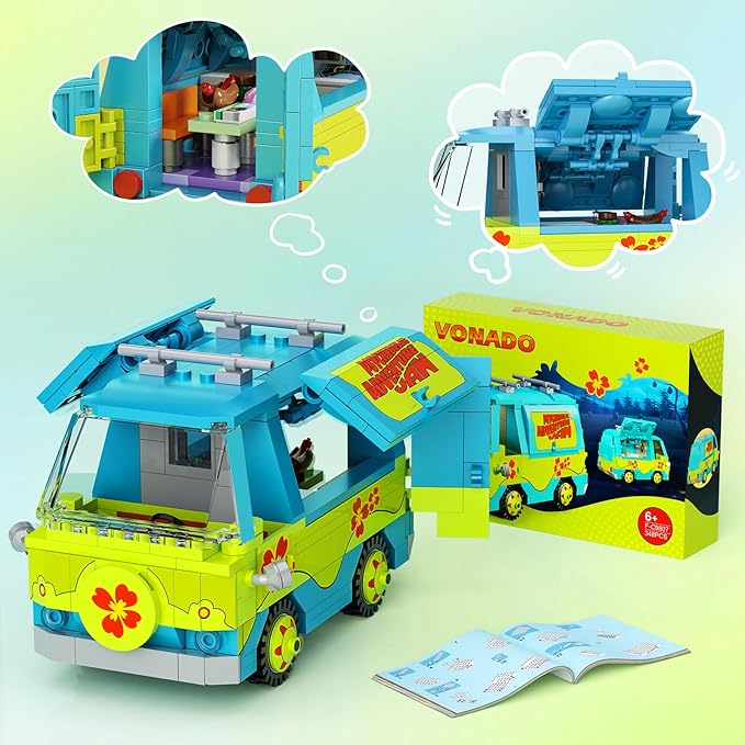 Classic Children Adventure Movie Car Building Blocks Toys, Mysterious Toy Car Compatible with Lego, Toy Set for Movie Fans, Ideal Gift for Kids Boys and Girls 6 Years and Up