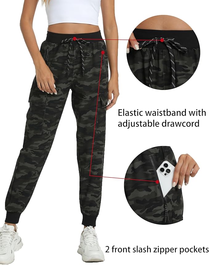 Women's Joggers Cargo Pants Lightweight Quick Dry Hiking Running Pants for Athletic Casual & Outdoor