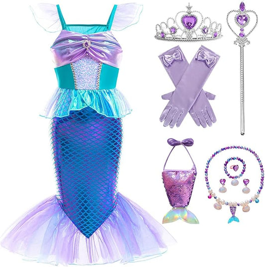 TYHTYM Princess Dress Up for Girls Costume Cosplay Fancy Toddler Halloween Birthday Party Kids