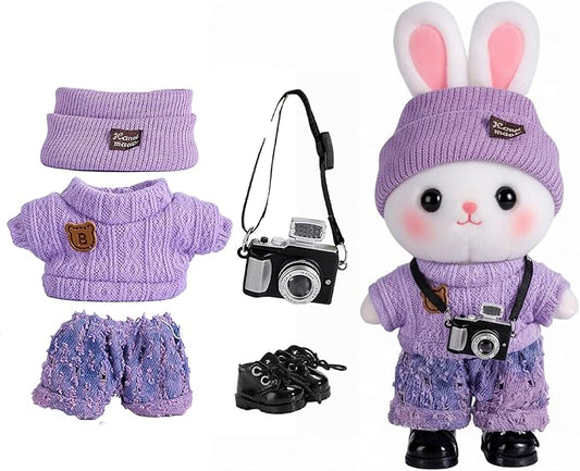 5set 17cm Dolls Clothes Outfit Set - Casual Style Costumes for Doll Figures, Camera Set,Have a seat Clothes - 6.7 Inches Cute Dolls Daily Refill,Gifts for 17cm Doll Lovers (Style-B)