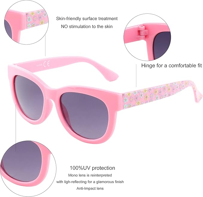KENBO Kids Sunglasses for Girls UV Protection Toddler Sunglasses