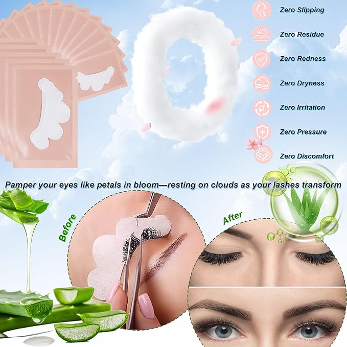 100 Pairs Professional Eye Under Gel Pads Eyelash Extensions Patches,Lash Extension Lint Free Under Hydrogel Eye Mask Pads Beauty Tools (Pink)