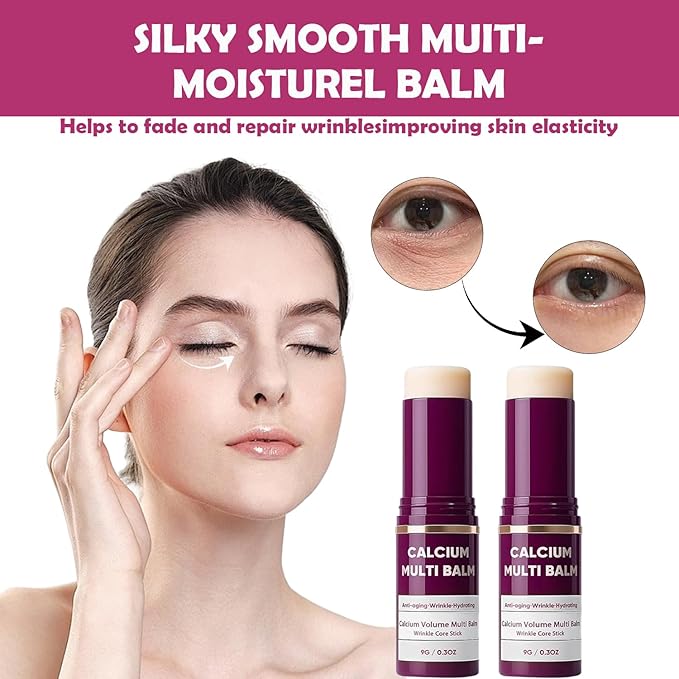 Calcium Multi Balm Stick, Calcium Volume Multi Balm, Korean Collagen Hydrating & Moisturizing Stick, Anti-Aging, Firming Skin, Reduce Fine Lines, Suitable for Face, Eyes, Neck (2)