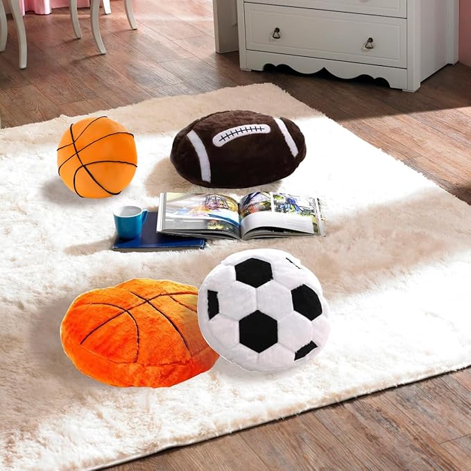 Rugby Sports Pillow Fluffy Soft Throw Pillow Toy ，18" Durable Sport Rugby Plush Toys,Plush Pillow Toys Gift for Kids Boy Girls Children Room Decoration