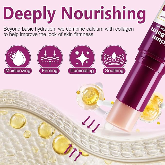 Calcium Multi Balm Stick for Anti-Wrinkles/Aging/Sagging, Hydating & Lifting, Korean-SkinCare Multi Balm Enriched with Calcium & Collagen for Lip, Eyes, Neck, Face | 9g