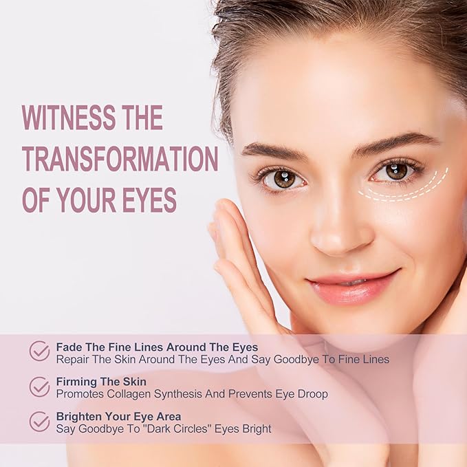 Temporary Tightener Eye Cream-Instantly Reduces Under- Bags, Dark Circles & Wrinkles, Anti-Aging with Retinol&Hyaluronic Acid, Under Eye Creams Suit Women Men Firm Smooth firming Non-Greasy- corrector